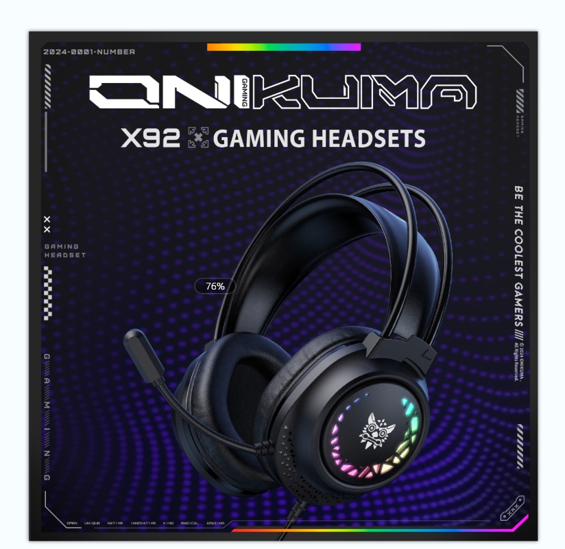 Gaming Headset With Mic Rgb - Słuchawki gamingowe ONIKUMA X92 przewodowe, RGB,