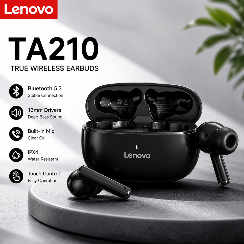 Anc Wireless Over Ear Headphones - Nowe bezprzewodowe słuchawki Bluetooth Lenovo TA210