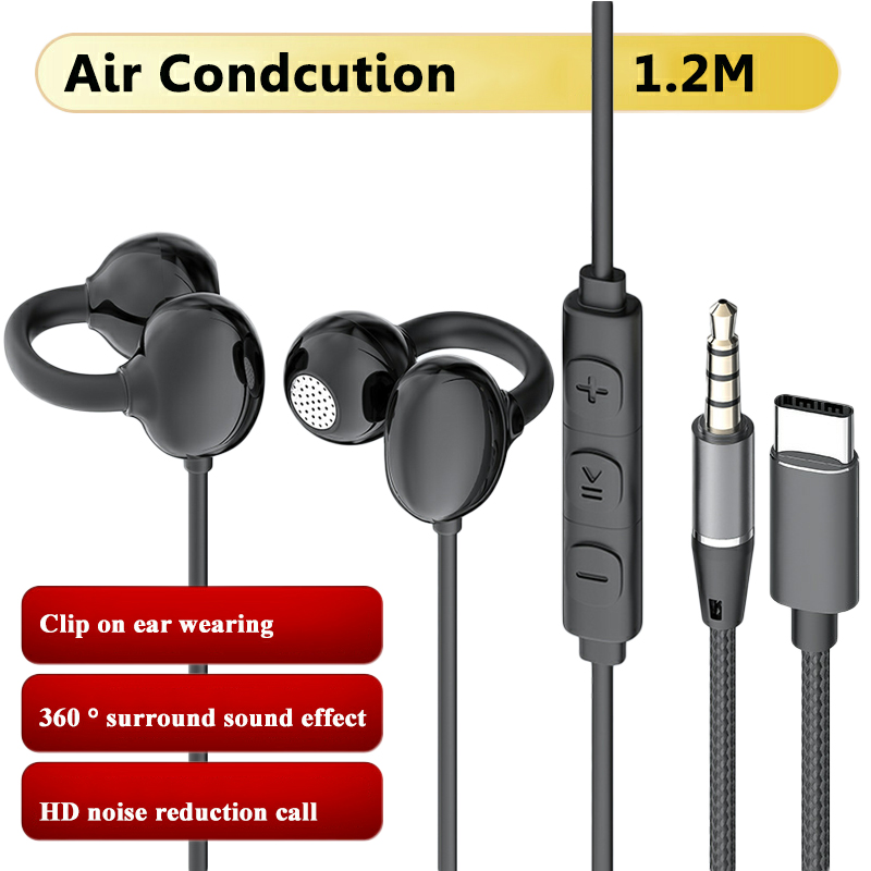 Open Ear Air Conduction Headphones - Przewodowe słuchawki otwarte na ucho 3.5mm/Type-C