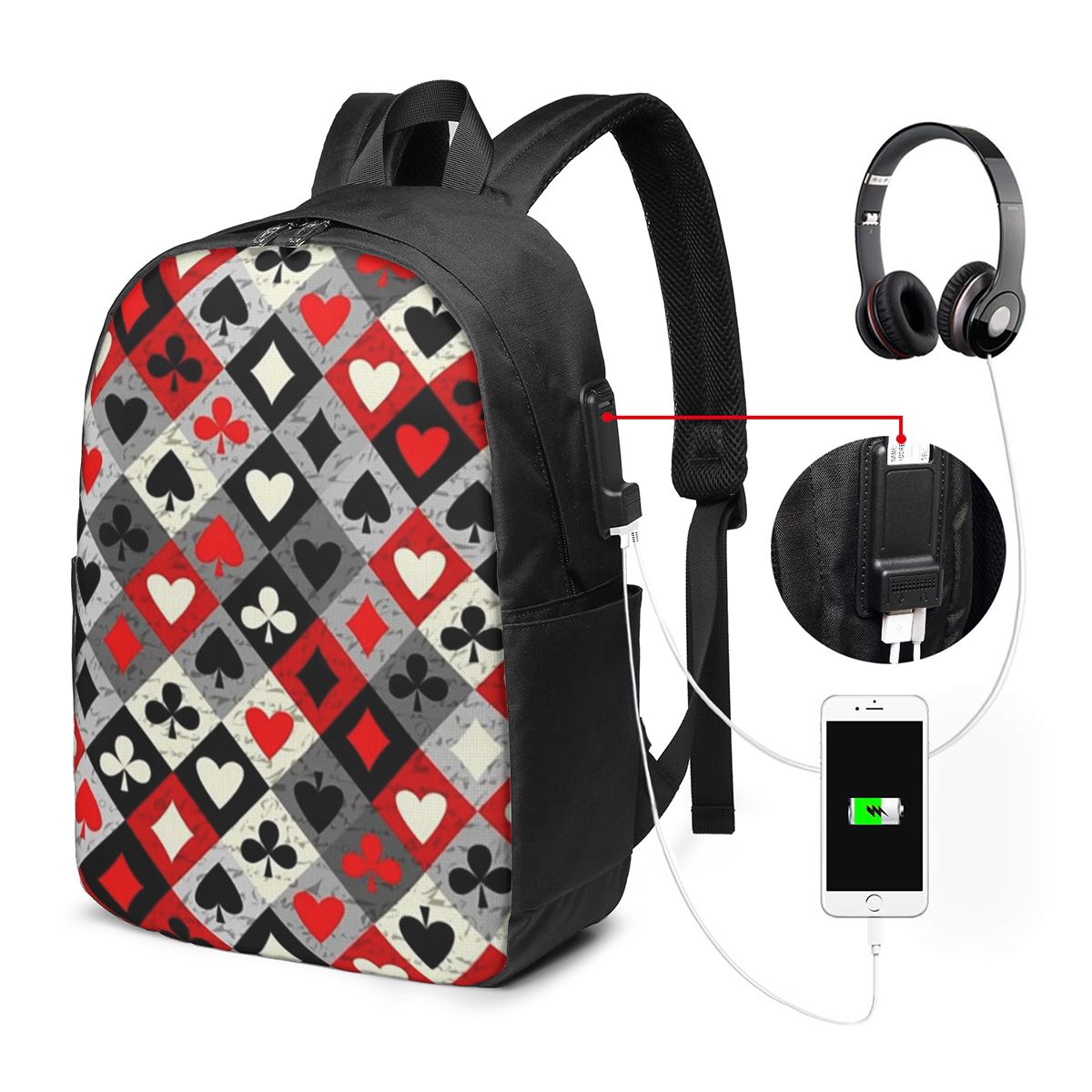Plecak z nadrukiem kart do pok – Laptops recenzja i cena