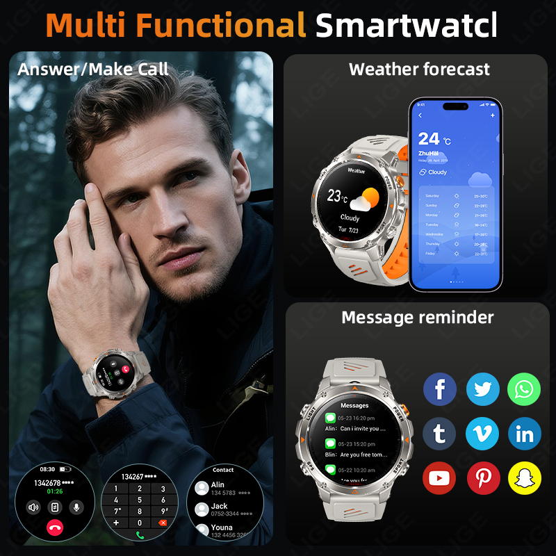 LIGE Wytrzymały Smartwatch z G – Smartwatches recenzja i cena